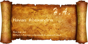 Havas Alexandra névjegykártya